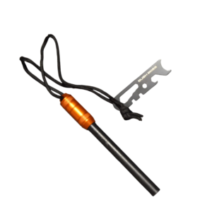 Ferrocerium ferro rod flint fire starter waterproof aluminum extra large rod orange