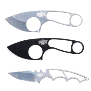 Neck Knife Full Tang 440C Stainless Steel Sharp ABS Sheath Dog Tag Skinning