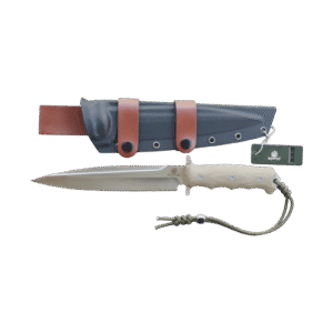 Pig Sticker Knife Hunting 8" 20cm Blade Full Tang 440C Steel Sheath Tan