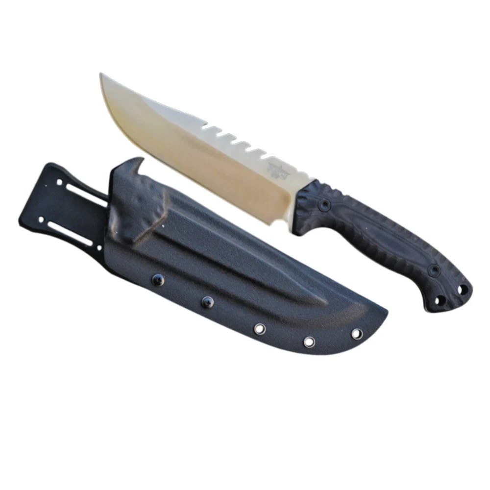 BOWIE Knife 17cm Blade 6mm Thick Full Tang Heavy Duty D2 Steel Kydex SCORPCO P