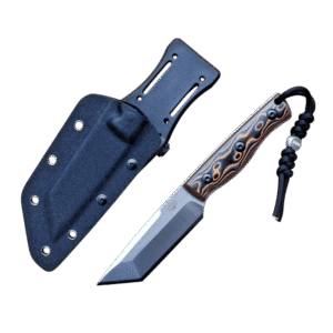 Ember Series Tanto Full Tang Knife Quality 9Cr18MoV Steel Damascus G10