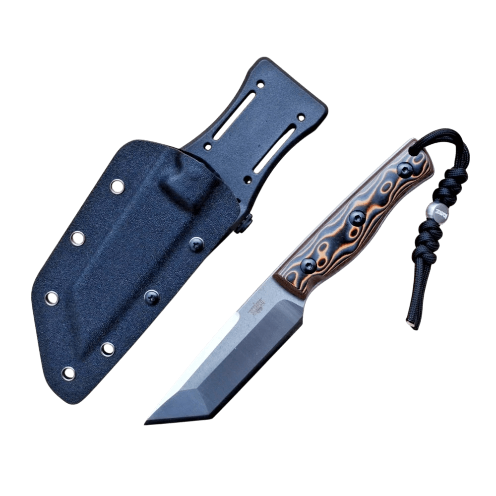 Ember Series Tanto Full Tang Knife Quality 9Cr18MoV Steel Damascus G10